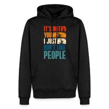 Sarcasm Crowd Misanthropy Rejection - Men’s Premium Organic Hoodie - black - Front - Nico (187cm)