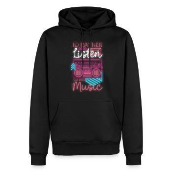 80er Disco Kostüm - Männer Premium Bio Hoodie - Schwarz - Vorne - Nico (187cm)