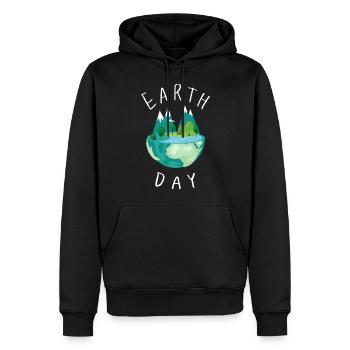 Earth Day Klimawandel - Männer Premium Bio Hoodie - Schwarz - Vorne - Nico (187cm)