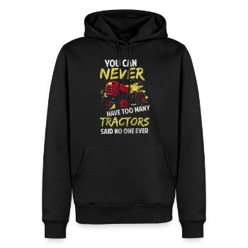 Tracteurs tracteurs tracteurs - Sweat à capuche Premium bio Homme - noir - Devant - Nico (187cm)