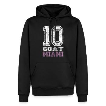 Chèvre - Sweat à capuche Premium bio Homme - noir - Devant - Nico (187cm)