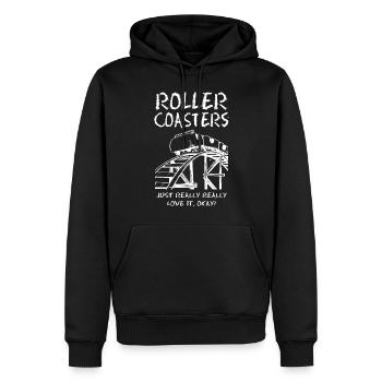 Roller Coaster Just Really Love It - Männer Premium Bio Hoodie - Schwarz - Vorne - Nico (187cm)