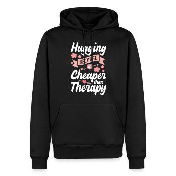 Kuscheln Freundin - Männer Premium Bio Hoodie - Schwarz - Vorne - Nico (187cm)