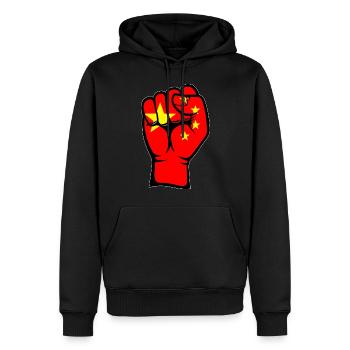 China Flagge Faust Hand Symbol - Männer Premium Bio Hoodie - Schwarz - Vorne - Nico (187cm)