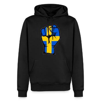 Schweden Flagge Faust Hand Symbol - Männer Premium Bio Hoodie - Schwarz - Vorne - Nico (187cm)