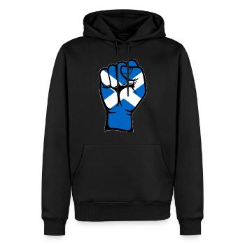 Drapeau de l’Ecosse poing main utilisé symbole - Sweat à capuche Premium bio Homme - noir - Devant - Nico (187cm)