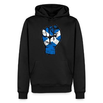 Schottland Flagge Faust Hand Symbol - Männer Premium Bio Hoodie - Schwarz - Vorne - Nico (187cm)