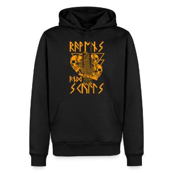 Corbeau Odin Noir Valhalla - Sweat à capuche Premium bio Homme - noir - Devant - Nico (187cm)