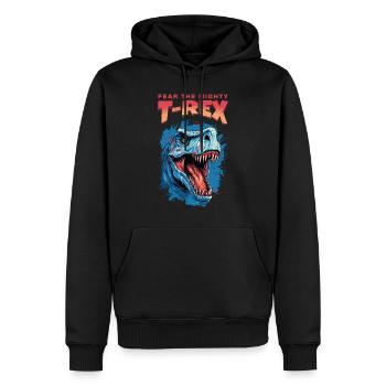 T-Rex Dinosaur Dino Tyrannosaurus Rex Vintage - Men’s Premium Organic Hoodie - black - Front - Nico (187cm)