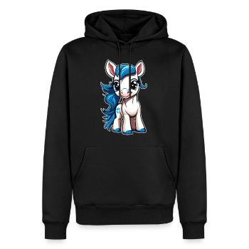 Cute smiling pony - Men’s Premium Organic Hoodie - black - Front - Nico (187cm)