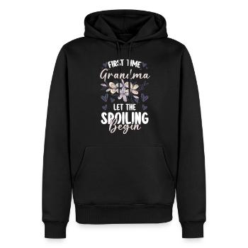 Grand-mère, petit-fils, grand-père, personne préférée - Sweat à capuche Premium bio Homme - noir - Devant - Nico (187cm)