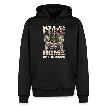 Amerika Patriot - Männer Premium Bio Hoodie - Schwarz - Vorne - Nico (187cm)