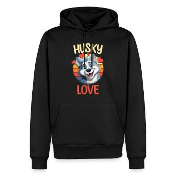 Husky Liebe Hund Schlittenhund Hunderasse Winter - Männer Premium Bio Hoodie - Schwarz - Vorne - Nico (187cm)
