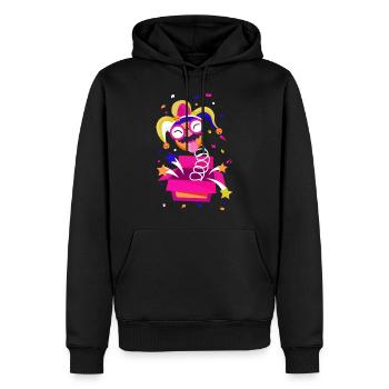 Clown Karneval Fasching Kostüm Umzug Feiern Narr - Männer Premium Bio Hoodie - Schwarz - Vorne - Nico (187cm)