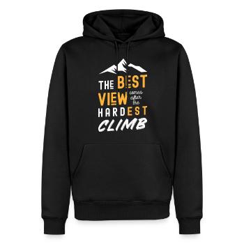Alpinisme, Sommet, Nature Aventure - Sweat à capuche Premium bio Homme - noir - Devant - Nico (187cm)