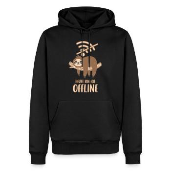 Heute bin ich Offline - Männer Premium Bio Hoodie - Schwarz - Vorne - Nico (187cm)