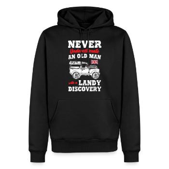 NE SOUS-ESTIMEZ JAMAIS UN VIEIL HOMME AVEC UNE DÉCOUVERTE - Sweat à capuche Premium bio Homme - noir - Devant - Nico (187cm)