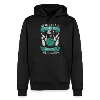 Bowling Bowling Sports Bowling - Sweat à capuche Premium bio Homme - noir - Devant - Nico (187cm)