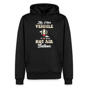 Hot Air Balloon Sky Flame - Men’s Premium Organic Hoodie - black - Front - Nico (187cm)