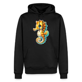 Hippocampe Hippocampe - Sweat à capuche Premium bio Homme - noir - Devant - Nico (187cm)