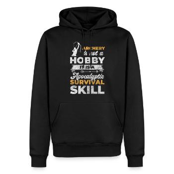 Archer Chasse de loisir - Sweat à capuche Premium bio Homme - noir - Devant - Nico (187cm)