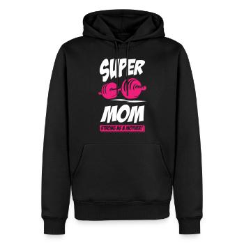 Super maman forte comme une mère - Sweat à capuche Premium bio Homme - noir - Devant - Nico (187cm)