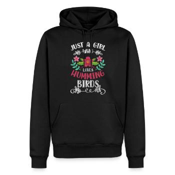 Les oiseaux adorent le printemps - Sweat à capuche Premium bio Homme - noir - Devant - Nico (187cm)