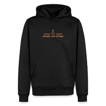Merry Christmas logos transparent - Men’s Premium Organic Hoodie - black - Front - Nico (187cm)