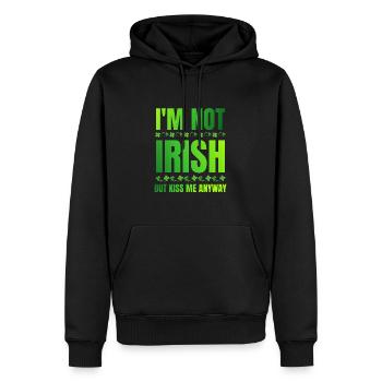 Ich bin kein Ire, aber küss mich trotzdem St. Patrick's Day - Männer Premium Bio Hoodie - Schwarz - Vorne - Nico (187cm)