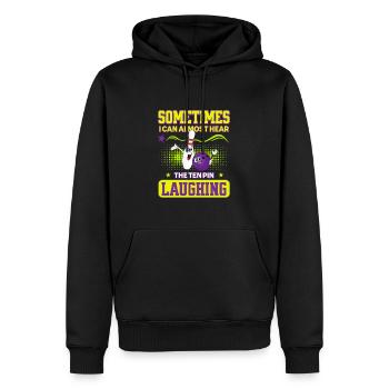 Parfois, je peux presque entendre les dix quilles rire - Sweat à capuche Premium bio Homme - noir - Devant - Nico (187cm)