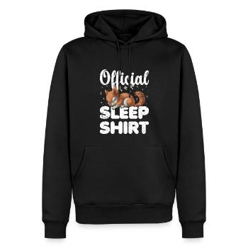 Squirrel Official Sleep Shirt Lazy Relax - Men’s Premium Organic Hoodie - black - Front - Nico (187cm)