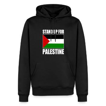stand up for palestine - Sweat à capuche Premium bio Homme - noir - Devant - Nico (187cm)
