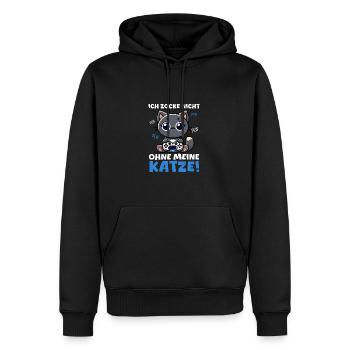 Ich Zocke Nicht Ohne Meine Katze Gaming - Männer Premium Bio Hoodie - Schwarz - Vorne - Nico (187cm)