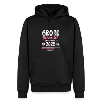 Große Schwester 2025 Loading - Männer Premium Bio Hoodie - Schwarz - Vorne - Nico (187cm)