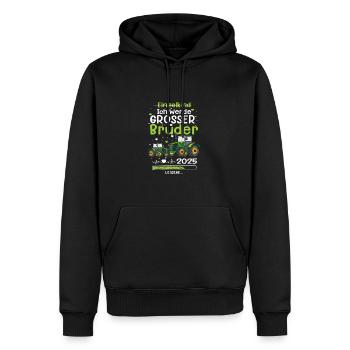 Ich Werde Großer Bruder 2025 Traktor - Männer Premium Bio Hoodie - Schwarz - Vorne - Nico (187cm)