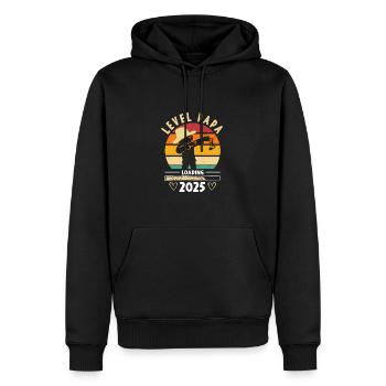 Level Complete Papa 2025 Loading Werdender Papa - Männer Premium Bio Hoodie - Schwarz - Vorne - Nico (187cm)