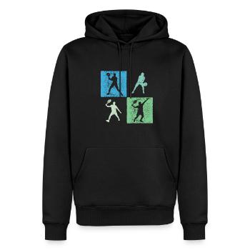 Conception de joueur de padel pour les joueurs de tennis de padel - Sweat à capuche Premium bio Homme - noir - Devant - Nico (187cm)