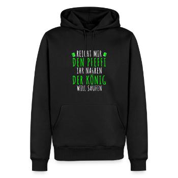 Pfefferminz Likör Pfeffi Vatertag Sauf - Männer Premium Bio Hoodie - Schwarz - Vorne - Nico (187cm)