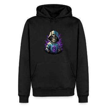 La mort dans le quartier - Sweat à capuche Premium bio Homme - noir - Devant - Nico (187cm)