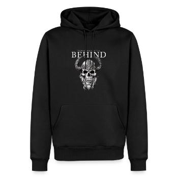 Crâne viking à celui qui a tout laissé derrière lui - Sweat à capuche Premium bio Homme - noir - Devant - Nico (187cm)