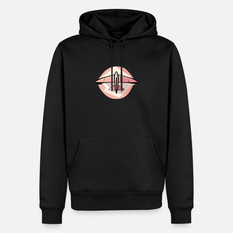 Vert planeur rose - Sweat à capuche Premium bio Homme - noir