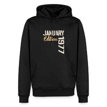 Geburtstagsgeschenk geboren im Januar 1977 - 1977 - Männer Premium Bio Hoodie - Schwarz - Vorne - Nico (187cm)