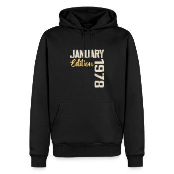 Cadeau D'anniversaire Nées En Janvier 1978 - 1978 - Sweat à capuche Premium bio Homme - noir - Devant - Nico (187cm)