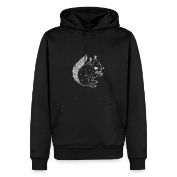 Eichhörnschen weiß - Männer Premium Bio Hoodie - Schwarz - Vorne - Nico (187cm)