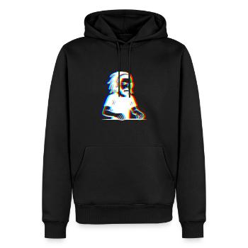 EDM - DJ - Glitch Rave Stil - Männer Premium Bio Hoodie - Schwarz - Vorne - Nico (187cm)