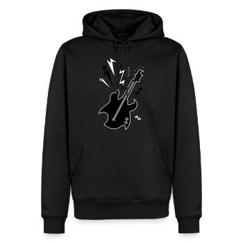 Guitare Noir & Blanc - Sweat à capuche Premium bio Homme - noir - Devant - Nico (187cm)