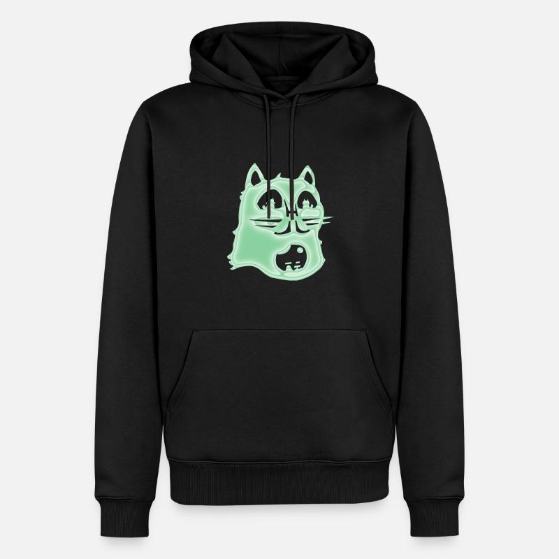 Chat psychédélique - Sweat à capuche Premium bio Homme - noir
