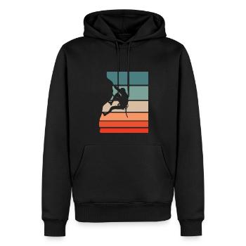Klettern Retro Style Vintage - Männer Premium Bio Hoodie - Schwarz - Vorne - Nico (187cm)