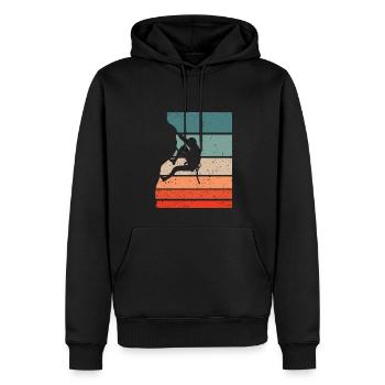 Klettern Retro Style Vintage - Männer Premium Bio Hoodie - Schwarz - Vorne - Nico (187cm)