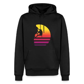 Klettern Retro Style Vintage - Männer Premium Bio Hoodie - Schwarz - Vorne - Nico (187cm)